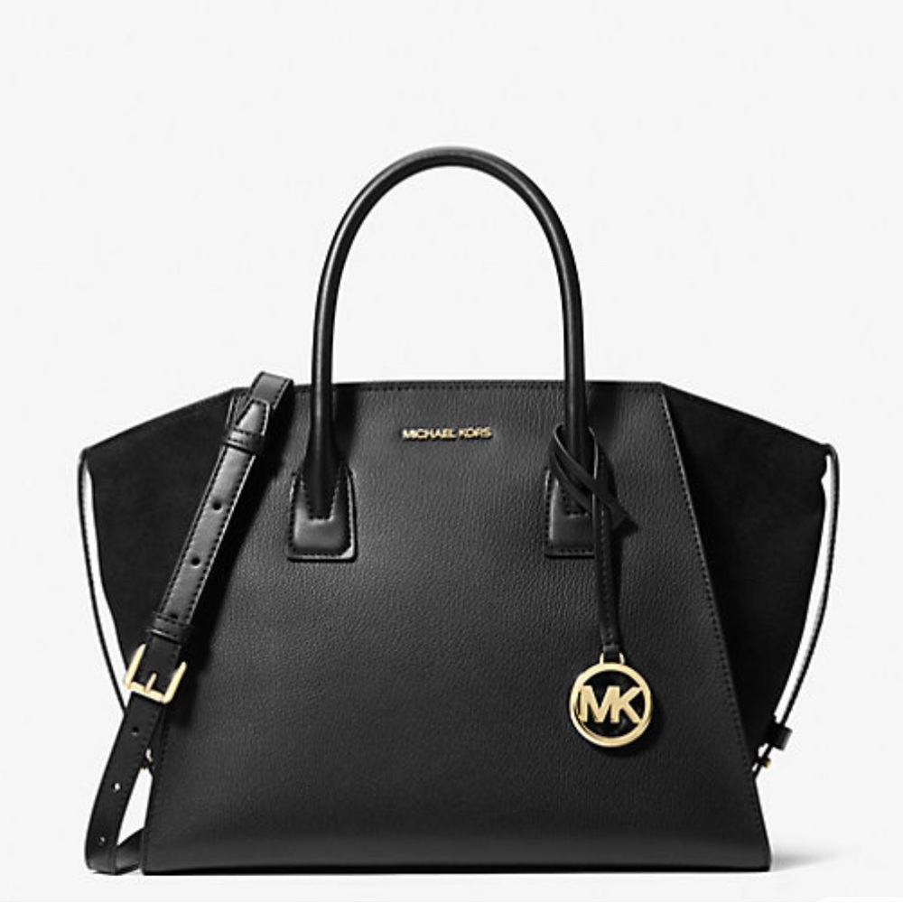 Michael Kors Black Satchel with Gold Accents